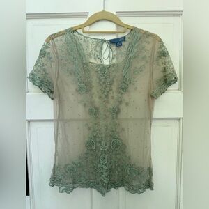 Green lace top